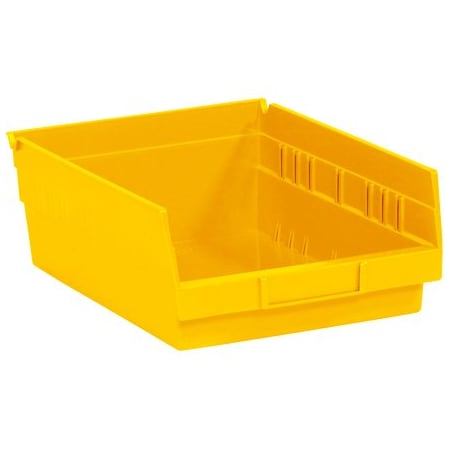 Bsc Preferred 11 5/8 x 11 1/8 x 4'' Yellow Plastic Shelf Bin Boxes, 8PK BUY00087592
